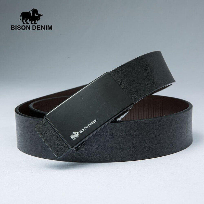 Cinto Bison Denim Preto Couro Legítimo Original Murray