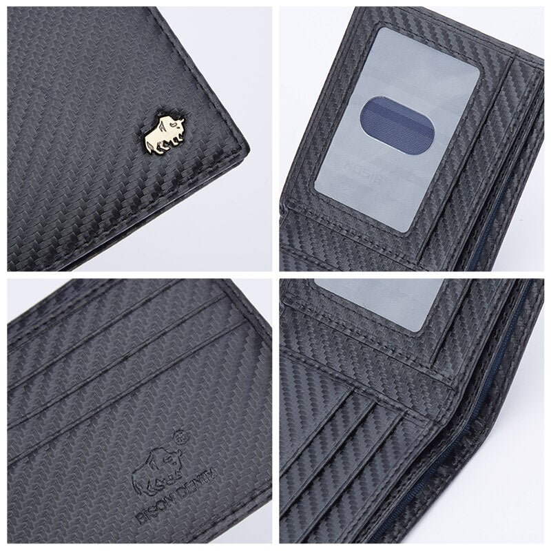 Carteira Bison Denim Bifold Couro Legítimo Original Carbon